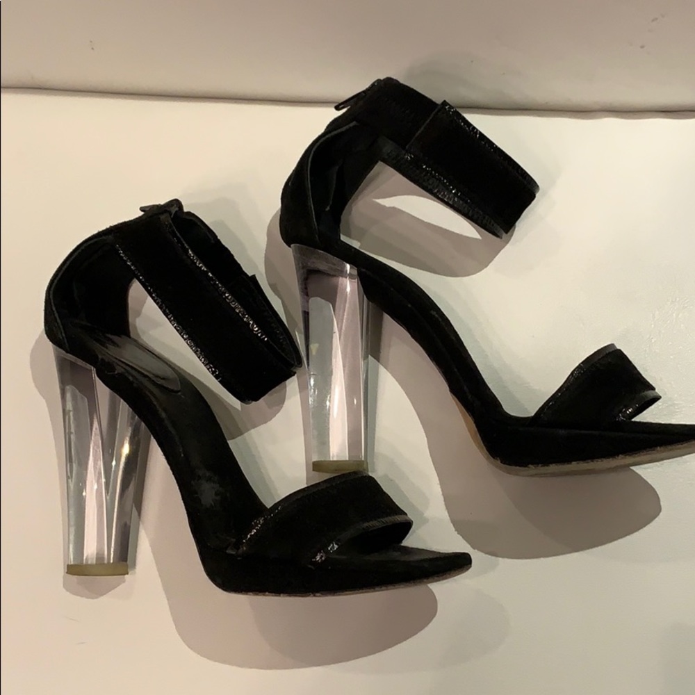 Donna Karan Collection Black Suede Heels